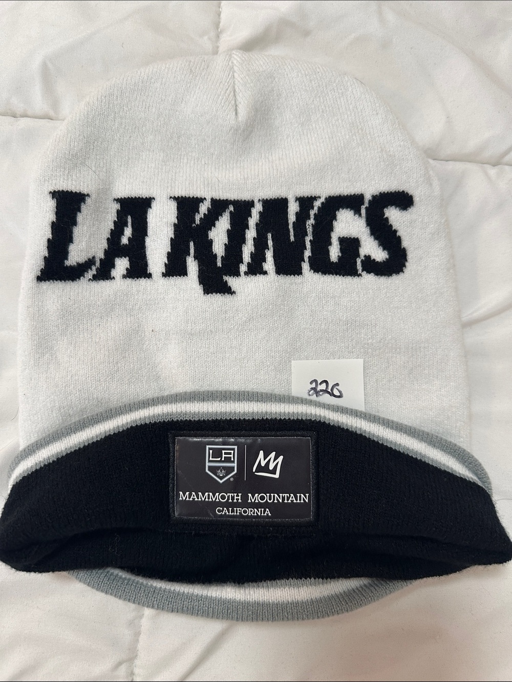 LA Kings Mammoth Mountain Beanie - White & Black #220